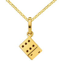 Load image into Gallery viewer, 14k Yellow Gold Mini Dice Pendant Necklace
