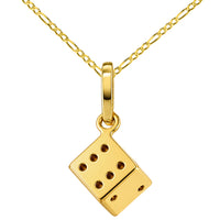 Load image into Gallery viewer, 14k Yellow Gold Mini Dice Pendant Necklace
