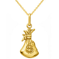 Load image into Gallery viewer, 14k Yellow Gold Money Bag Pendant Necklace
