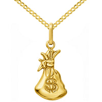 Load image into Gallery viewer, 14k Yellow Gold Money Bag Pendant Necklace
