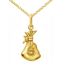 Load image into Gallery viewer, 14k Yellow Gold Money Bag Pendant Necklace
