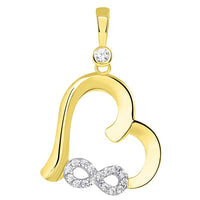 Load image into Gallery viewer, 14k Yellow Gold Open Heart Infinity Love Pendant
