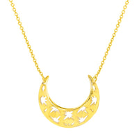 Load image into Gallery viewer, 14K Yellow Gold Sideways Crescent Moon Necklace
