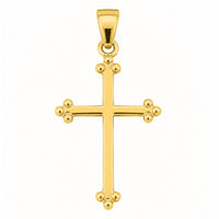 Load image into Gallery viewer, 14k Yellow Gold Small Budded Cross Pendant
