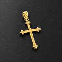 Load image into Gallery viewer, 14k Yellow Gold Small Budded Cross Pendant
