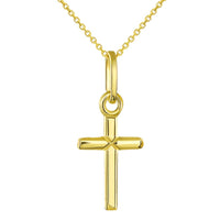 Load image into Gallery viewer, 14K Yellow Gold Small Cross Pendant Necklace
