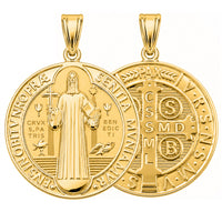 Load image into Gallery viewer, 14k Yellow Gold St Benedict Medallion Pendant
