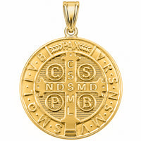 Load image into Gallery viewer, 14k Yellow Gold St Benedict Medallion Pendant
