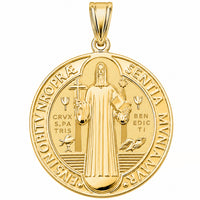 Load image into Gallery viewer, 14k Yellow Gold St Benedict Medallion Pendant
