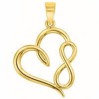 Load image into Gallery viewer, 14k Yellow Gold Swirl Heart Infinity Pendant
