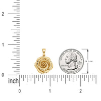 Load image into Gallery viewer, 14k Yellow Gold Texture 3D Rose Flower Pendant
