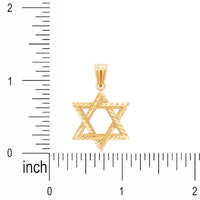 Load image into Gallery viewer, 14k Solid Yellow Gold Star of David Pendant with Diamond-Cut
