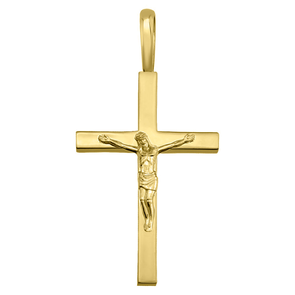 14k Yellow Gold Traditional Crucifix Pendant