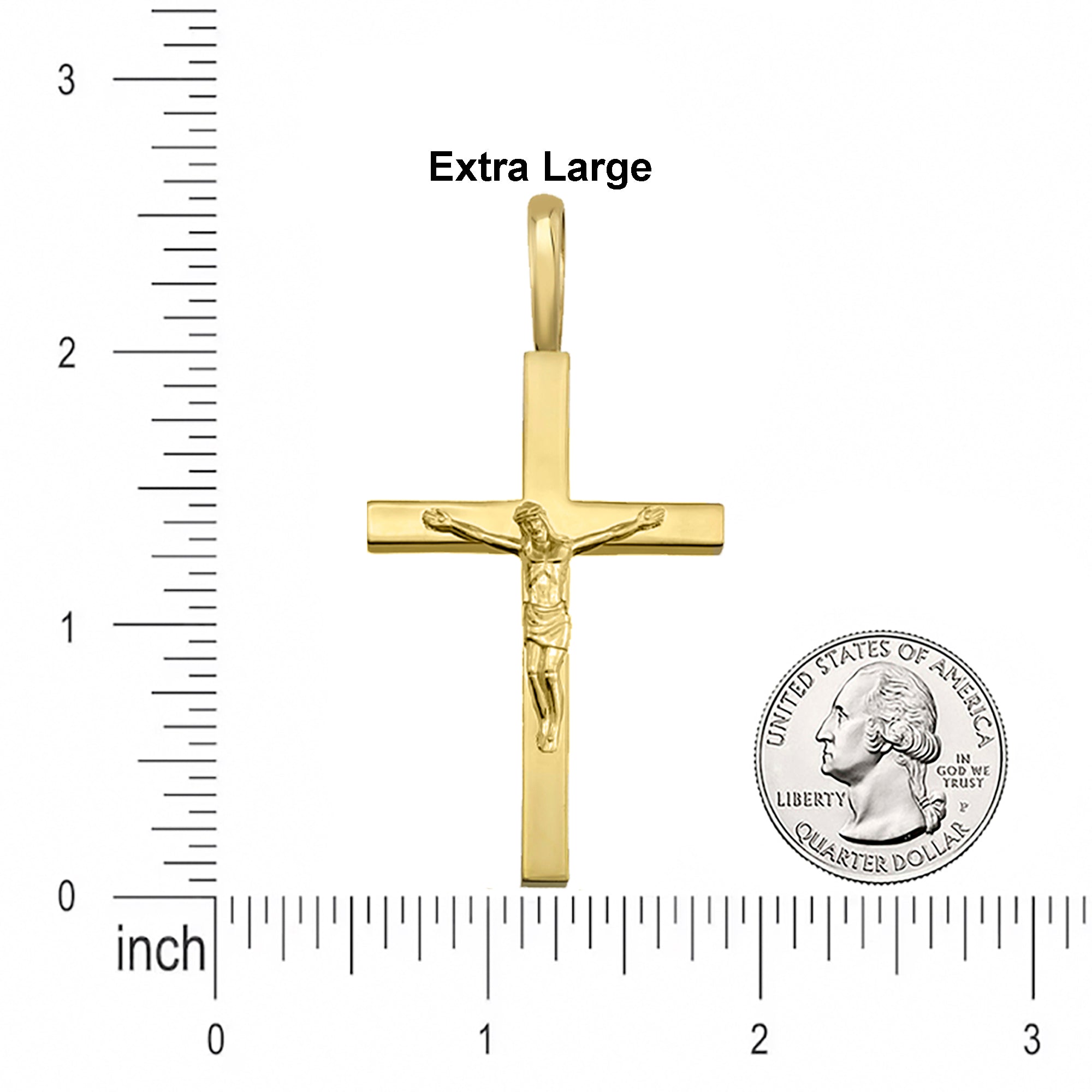 14k Yellow Gold Traditional Crucifix Pendant | Jewelry America