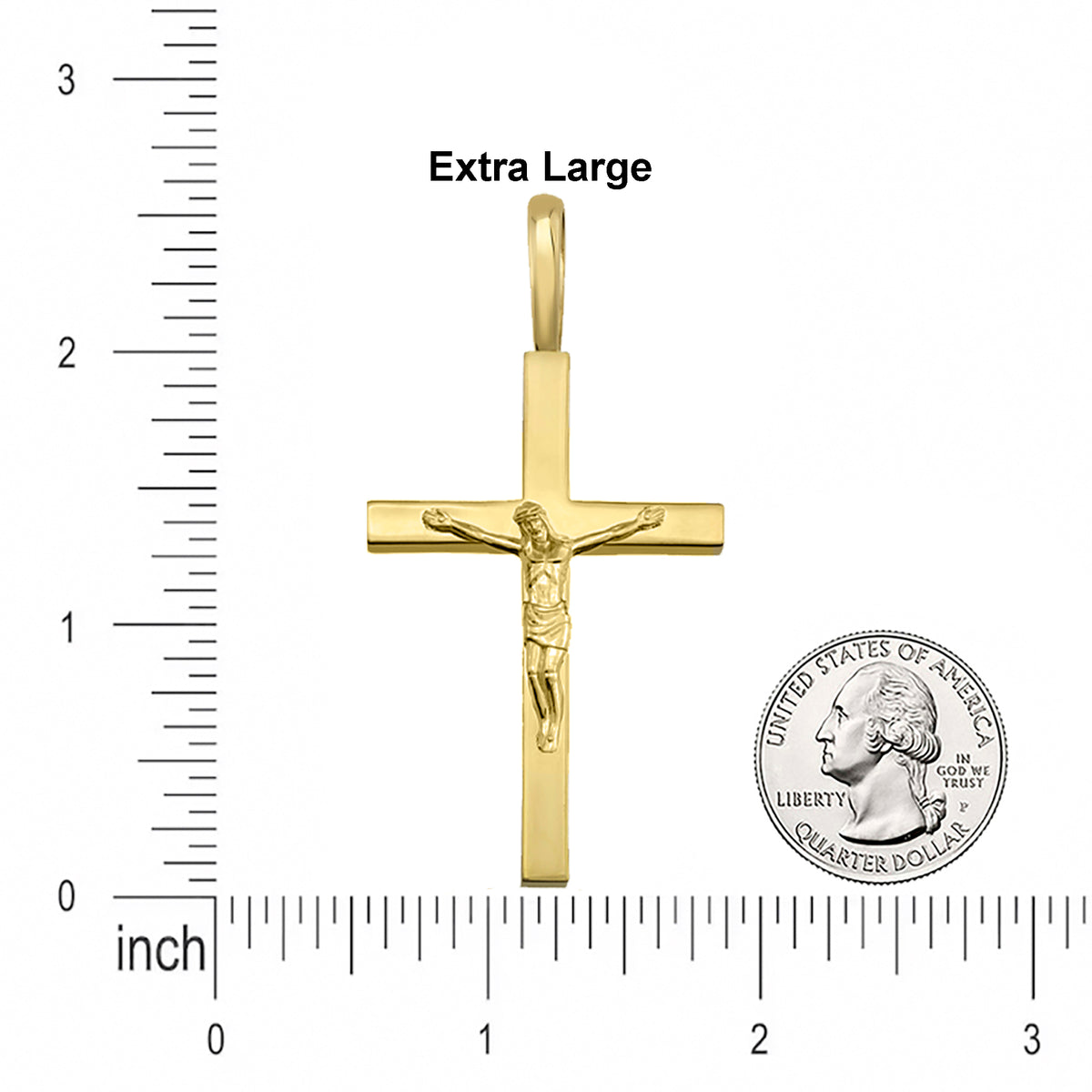 14k Yellow Gold Traditional Crucifix Pendant