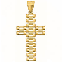 Load image into Gallery viewer, 14K Yellow Gold Watch Link Cross Pendant

