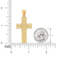 Load image into Gallery viewer, 14K Yellow Gold Watch Link Cross Pendant
