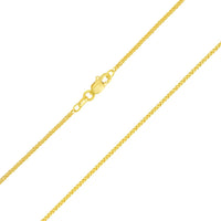 Load image into Gallery viewer, 14K Gold 1.2mm Square Wheat Chain Necklace with Lobster Lock - Diamond Cut
