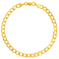 Load image into Gallery viewer, Solid 14K Gold 7mm Curb Chain Bracelet with Lobster Lock, 8.5&quot;
