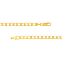 Load image into Gallery viewer, 14k Yellow Gold 3.5mm Hollow Open Curb Chain Bracelet with Lobster Lock

