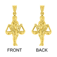 Load image into Gallery viewer, High Polish 14k Yellow Gold 3D Aquarius Water-Bearer Zodiac Sign Charm Pendant With Cable, Curb or Figaro Chain Necklace
