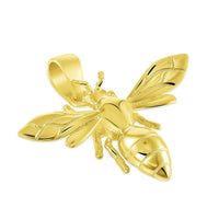 Load image into Gallery viewer, 14k Yellow Gold Well Detailed 3D Honey Bee Charm Bumblebee Insect Pendant Necklace
