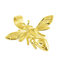 Load image into Gallery viewer, 14k Yellow Gold Well Detailed 3D Honey Bee Charm Bumblebee Insect Pendant Necklace
