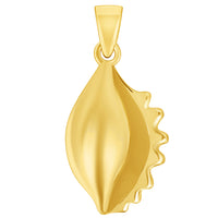 Load image into Gallery viewer, 14k Yellow Gold Small 3D Seashell Charm Scotch Bonnet Sea Snail Shell Pendant
