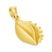 Load image into Gallery viewer, 14k Yellow Gold Small 3D Seashell Charm Scotch Bonnet Sea Snail Shell Pendant
