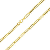 Load image into Gallery viewer, 14k Yellow Gold 3mm Paperclip Link Chain Necklace with Lobster Claw Clasp
