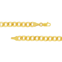 Load image into Gallery viewer, 14k Yellow Gold 5.5mm Hollow Open Curb Chain Necklace with Lobster Lock
