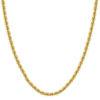 Load image into Gallery viewer, Solid 14k Yellow Gold 5mm Rope Chain Necklace with Lobster Lock - Diamond-Cut
