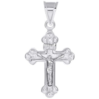 Load image into Gallery viewer, 14k White Gold Christian INRI Cross Crucifix with Jesus Pendant with Necklace
