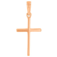 Load image into Gallery viewer, Solid 14k Rose Gold Classic Christian Cross Charm Pendant Necklace
