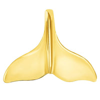 Load image into Gallery viewer, Solid 14k Yellow Gold Classic Dolphin Tail Fin Pendant With Cable, Curb or Figaro Chain Necklace
