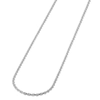 Load image into Gallery viewer, Solid 14k White Gold Dainty 1.5mm Rope Chain Necklace with Lobster Claw - Diamond-Cut
