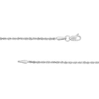 Load image into Gallery viewer, Solid 14k White Gold Dainty 1.5mm Rope Chain Necklace with Lobster Claw - Diamond-Cut
