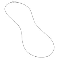 Load image into Gallery viewer, Solid 14k White Gold Dainty 1.5mm Rope Chain Necklace with Lobster Claw - Diamond-Cut
