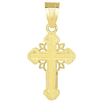 Load image into Gallery viewer, 14k Yellow Gold Dainty Greek Orthodox Cross Charm Pendant Necklace
