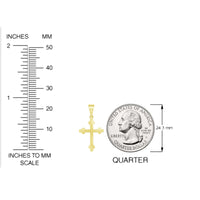 Load image into Gallery viewer, Solid 14k Yellow Gold Dainty Religious Orthodox Cross Charm Pendant Necklace
