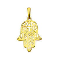 Load image into Gallery viewer, 14k Gold Filigree Hamsa Hand of Fatima Pendant Necklace

