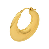Load image into Gallery viewer, 14k Yellow Gold Graduated Puffed Hoop Earrings with Hinged Back
