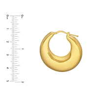 Load image into Gallery viewer, 14k Yellow Gold Graduated Puffed Hoop Earrings with Hinged Back

