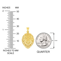 Load image into Gallery viewer, 14k Yellow Gold High Polish Lion Head Charm Animal Pendant Necklace
