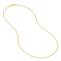 Load image into Gallery viewer, 14k Yellow Gold Hollow 1.8mm Rolo Chain Round Cable Link Necklace with Lobster Claw Clasp
