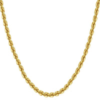 Load image into Gallery viewer, 14k Yellow Gold Hollow 10mm Rope Chain Necklace with Lobster Lock - Very Thick Light Rope Chain with Diamond Cut
