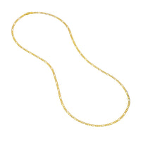 Load image into Gallery viewer, 14k Yellow Gold Hollow 2.5mm Figaro Chain Necklace with Lobster Lock
