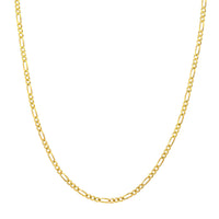 Load image into Gallery viewer, 14k Yellow Gold Hollow 2mm Figaro Chain Necklace with Lobster Lock

