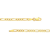 Load image into Gallery viewer, 14k Yellow Gold Hollow 3.5mm Figaro Chain Necklace with Lobster Lock

