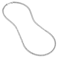 Load image into Gallery viewer, 14k White Gold Hollow 4.5mm Braided Wheat Chain Necklace with Lobster Claw Clasp
